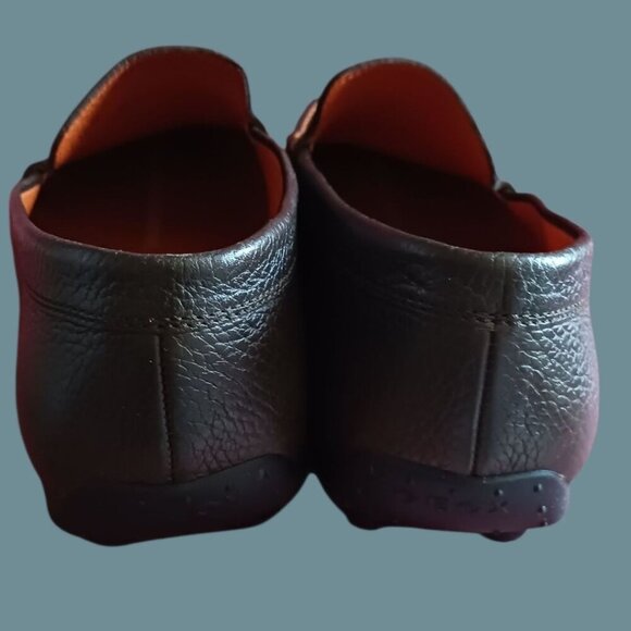 Geox Respira Mens Slip-On Shoes With Orange Stitching Dark Brown size 44 - Picture 2 of 12